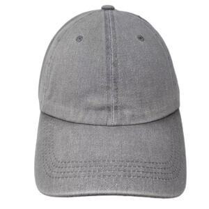 Lift Down Baseball Cap Gray XL Cotton Adjustable Slideback Plain Solid Blank Hat